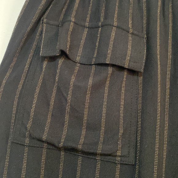 Zara - Striped Pants Black Trousers High-Waisted Drawstring - Size XXL - Picture 6 of 7